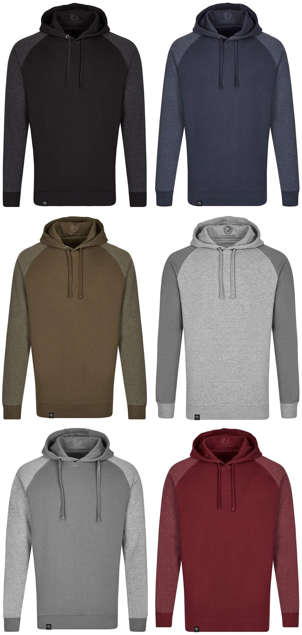 ― % ― MMT 0611 ― Bi-Color No Pocket Hoodie Sweatshirt - Schwarz / Grau Melange [L]