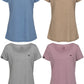 ― % ― STN 9950 ― Women's Oversized Melange Vintage T-Shirt - Blau Melange [M]