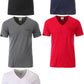 JAN 8004 ― Herren Bio-Baumwolle V-Neck T-Shirt mit Brusttasche - Navy Blau