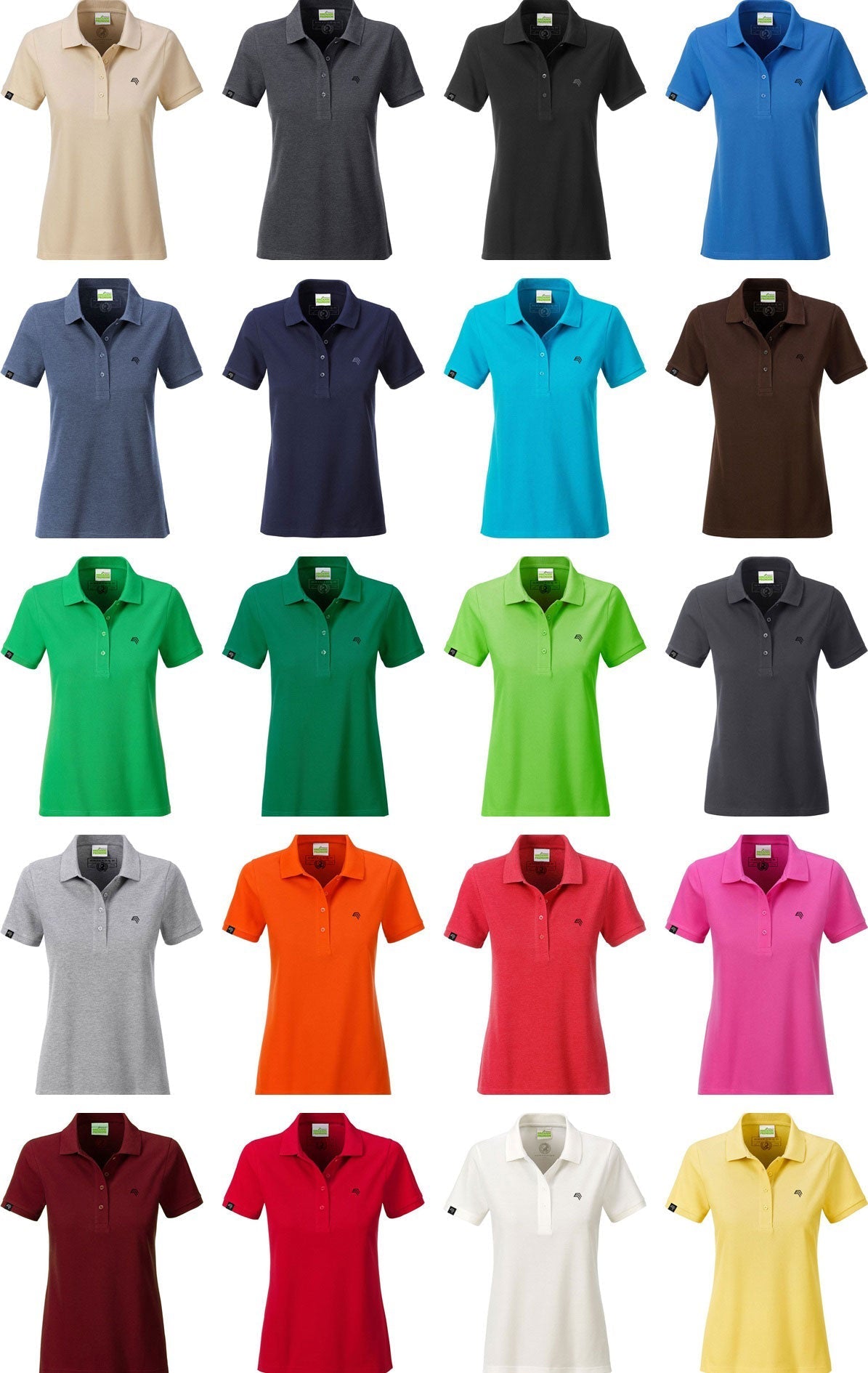 ― % ― JAN 8009 ― Damen Bio-Baumwolle Polo Shirt - Schwarz (L)
