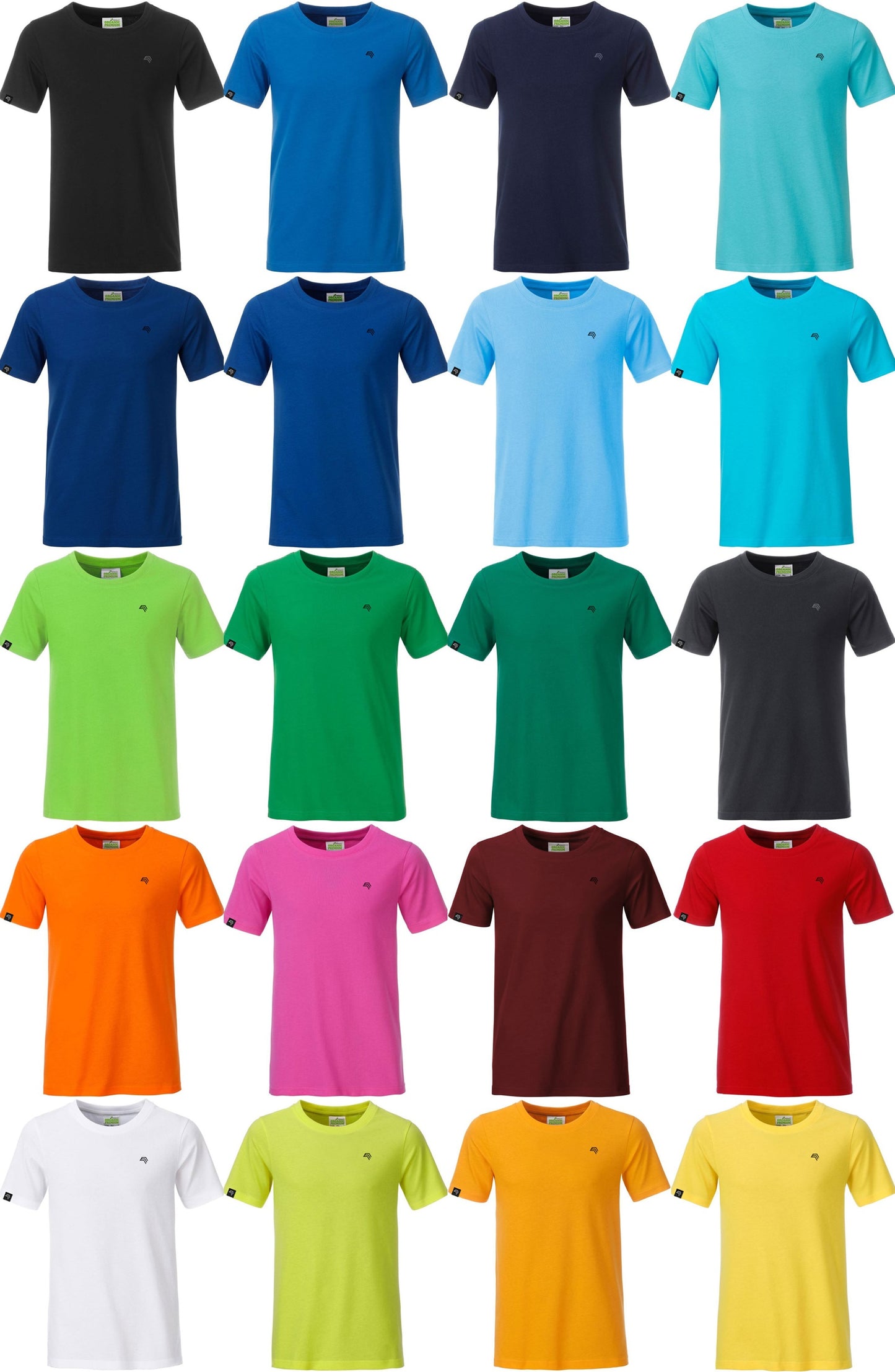 JAN 8008B ― Kinder/Jungen Bio-Baumwolle T-Shirt - Grün Acid Gelb