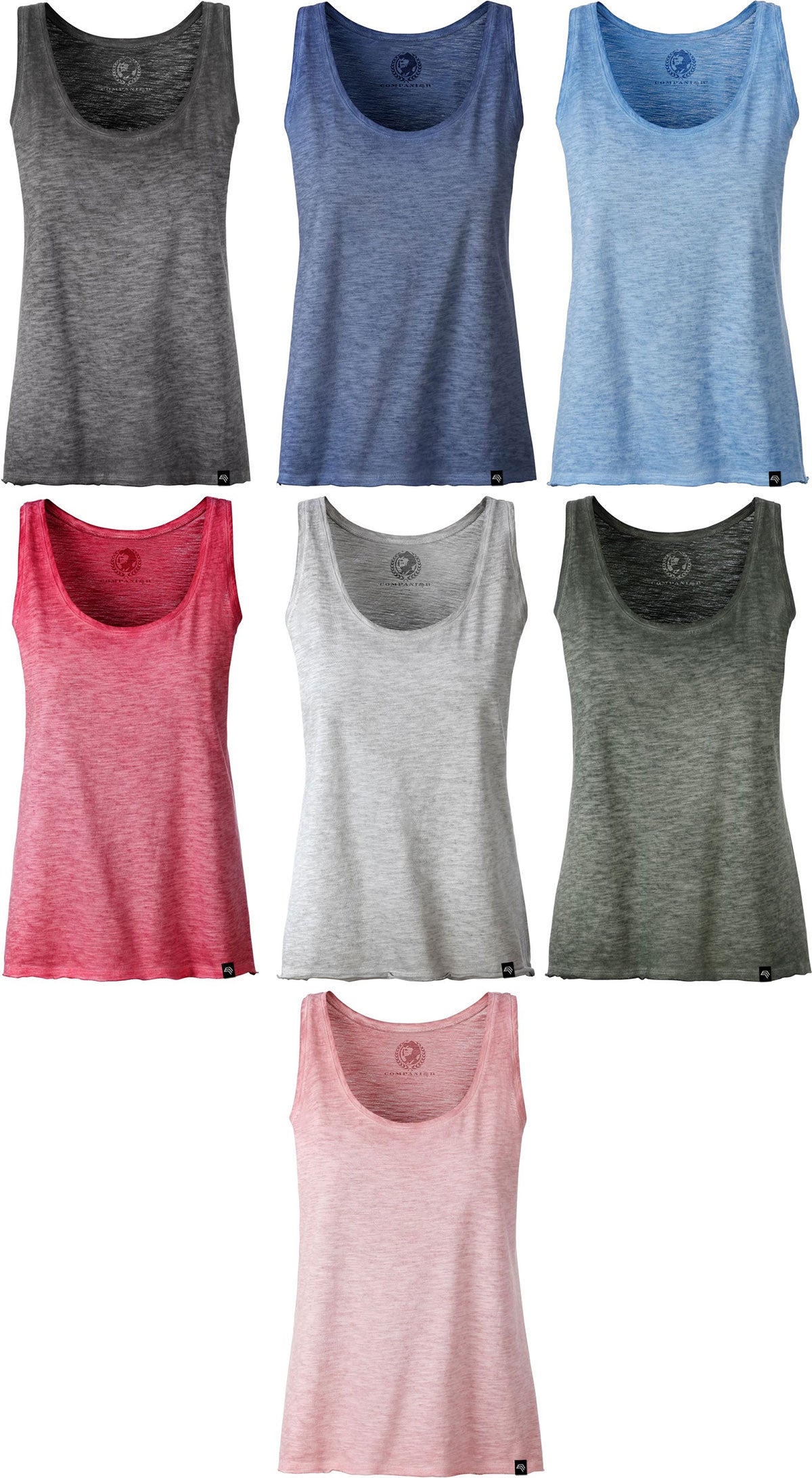 Auslaufartikel ― JAN 8017 ― Damen Bio-Baumwolle Flammgarn Tank Top - Denim Blau