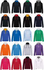 KRB K446 ― Bi-Color Hoodie Sweatshirt - Schwarz / Gelb