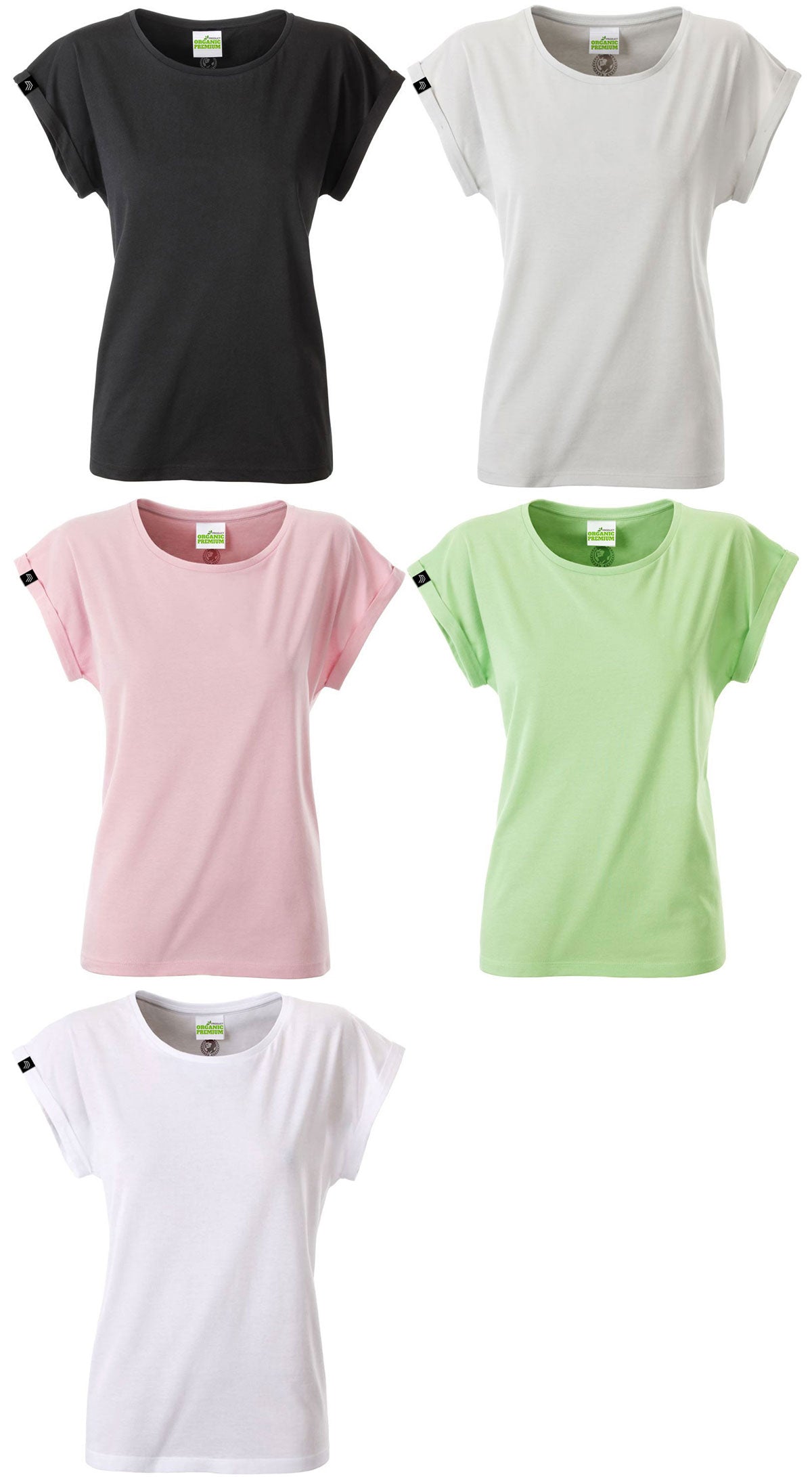 JAN 8005 ― Damen Bio-Baumwolle Fledermaus T-Shirt - Soft Grün