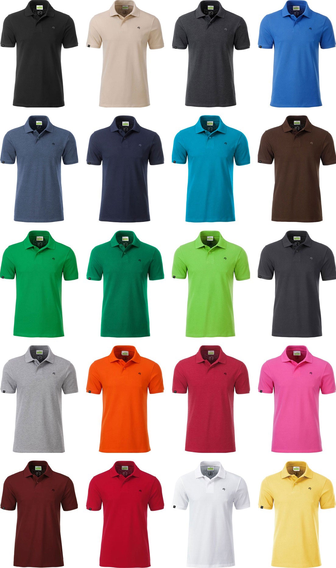 ― % ― JAN 8010/10A ― Men's Bio-Baumwolle Polo Shirt - Irish Grün [2XL]