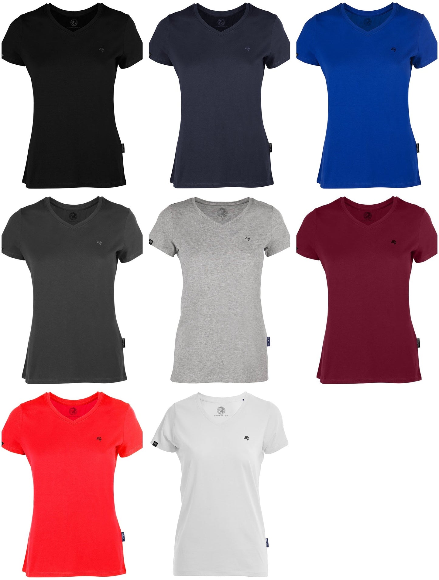 RMH 0202 ― Damen Luxury Bio-Baumwolle V-Neck T-Shirt - Heather Grau Melange