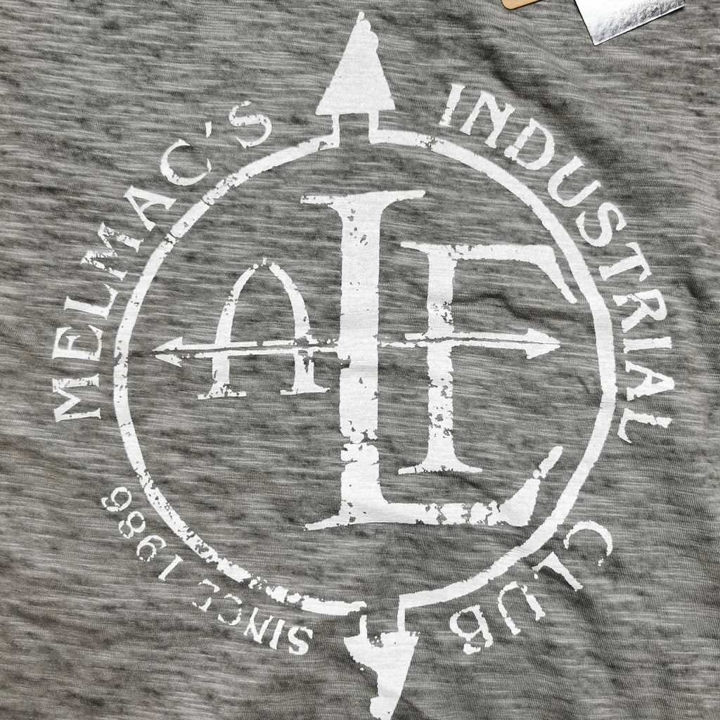 ― % ― ALF (FLA) - Damen EBM-Parodie-Girlie T-Shirt – Graphite Melange Grau