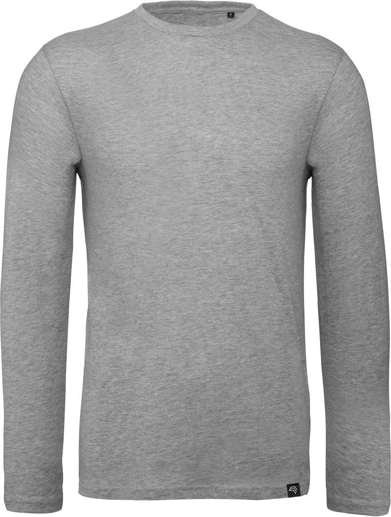 BAC TM070 ― Unisex Bio-Baumwolle Langarm T-Shirt - Melange Heather Grau