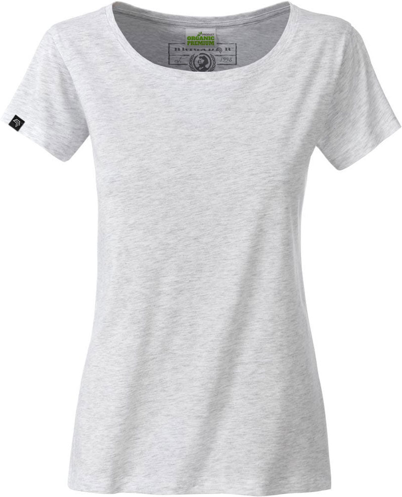 JAN 8007 ― Damen Bio-Baumwolle T-Shirt - Melange Ash Grau
