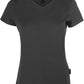 RMH 0202 ― Damen Luxury Bio-Baumwolle V-Neck T-Shirt - Dark Grau