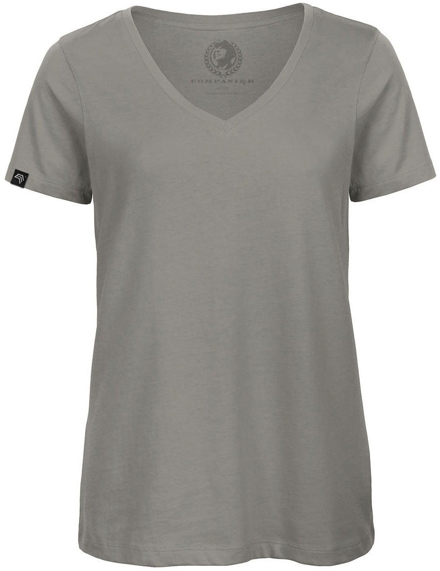 BAC TW045 ― Damen Bio-Baumwolle V-Neck T-Shirt - Grau