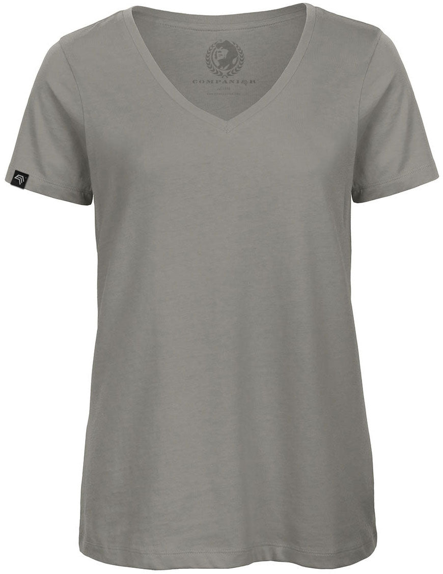 BAC TW045 ― Women's Organic Cotton V-Neck T-Shirt - Grey