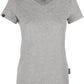 RMH 0202 ― Damen Luxury Bio-Baumwolle V-Neck T-Shirt - Heather Grau Melange