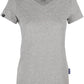 ― % ― RMH 0202/ ― Damen Luxury Bio-Baumwolle V-Neck T-Shirt - Heather Grau Melange [S]