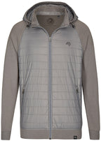 MMT 0810 ― Hybrid Material-Mix Sweat Jacket with Detachable Hood - Solid Grey