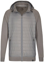 MMT 0810 ― Hybrid Material-Mix Sweat Jacket with Detachable Hood - Solid Grey