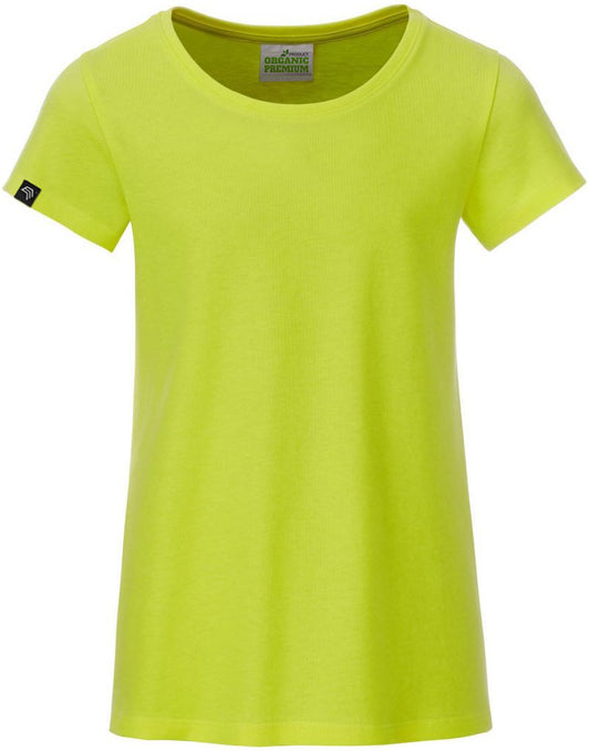 JAN 8007G ― Kinder/Mädchen Bio-Baumwolle T-Shirt - Grün Acid Gelb