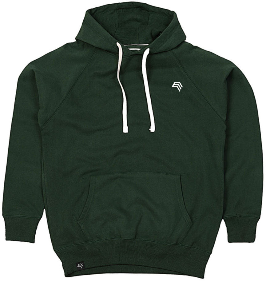 MTS M073 ― Heavy Peach-finish Organic Cotton Raglan Hoodie - Forest Green