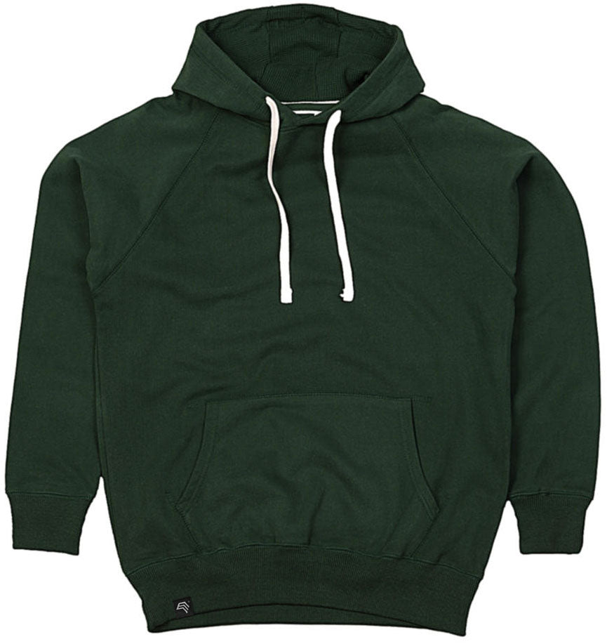 MTS M073 ― Heavy Peach-finish Organic Cotton Raglan Hoodie - Forest Green