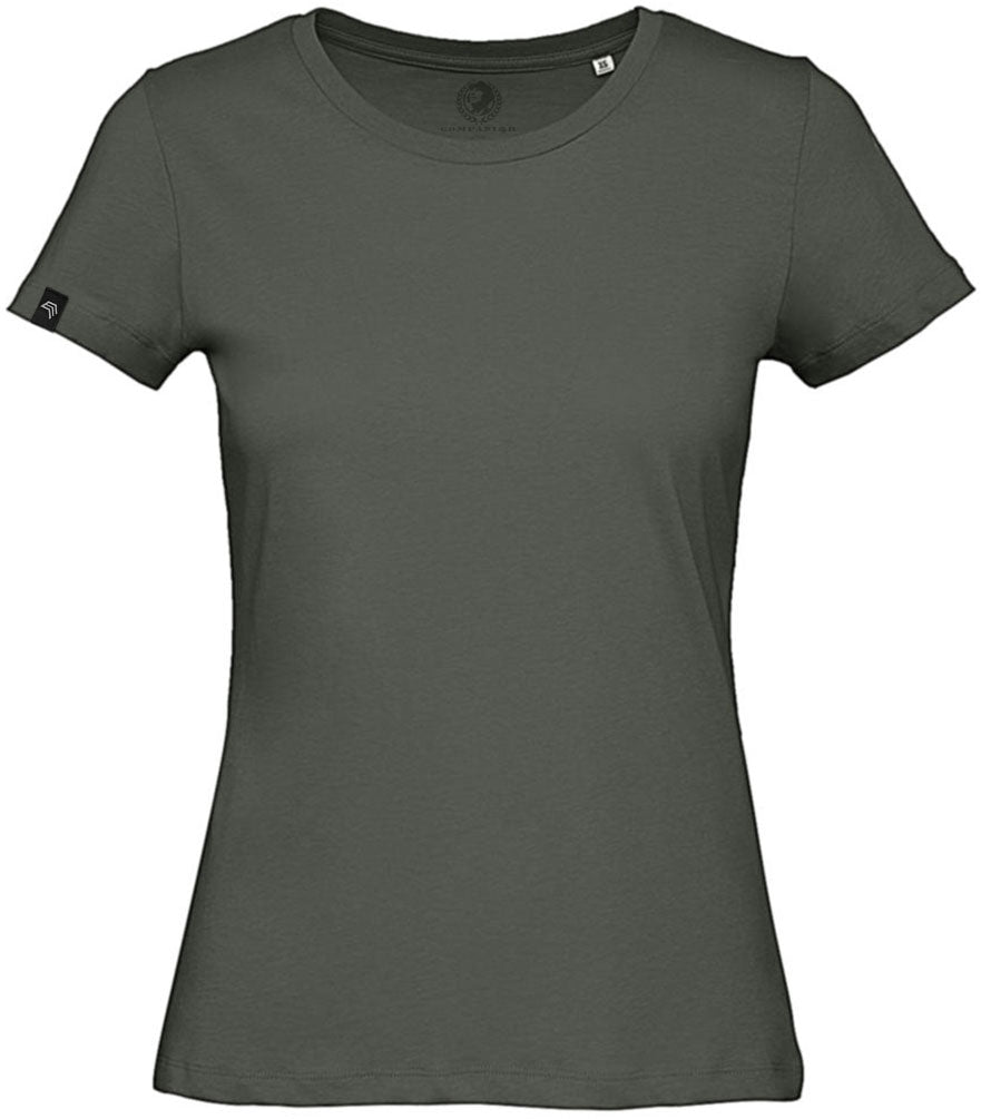 ― % ― BAC TW043 ― Damen Bio-Baumwolle Medium-Fit T-Shirt - Olive Grün Grau / XS