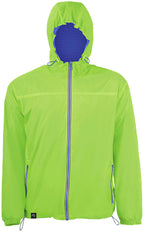 SLS 1171 — Lined Waterproof Windbreaker Skate Jacket - Neon Lime Green / Royal Blue