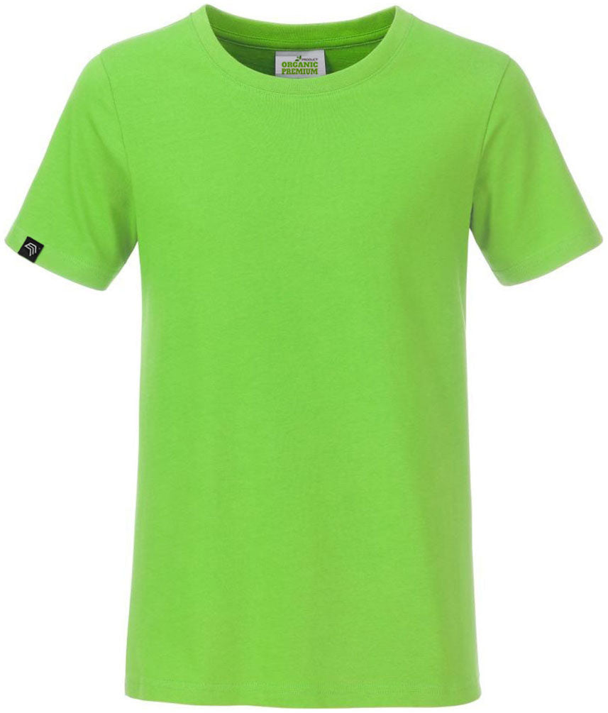 JAN 8008B ― Kinder/Jungen Bio-Baumwolle T-Shirt - Lime Grün