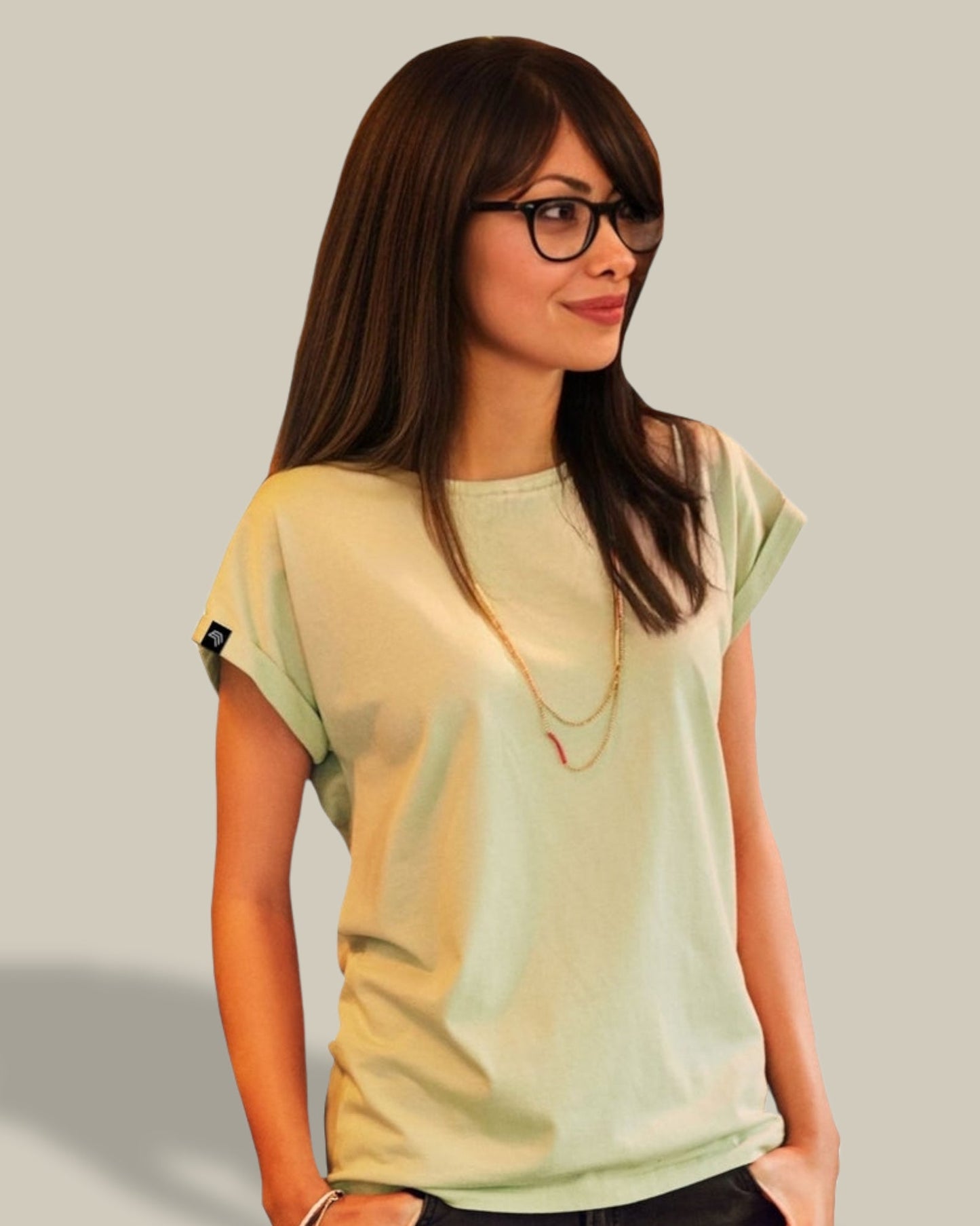 JAN 8005 ― Damen Bio-Baumwolle Fledermaus T-Shirt - Soft Grau