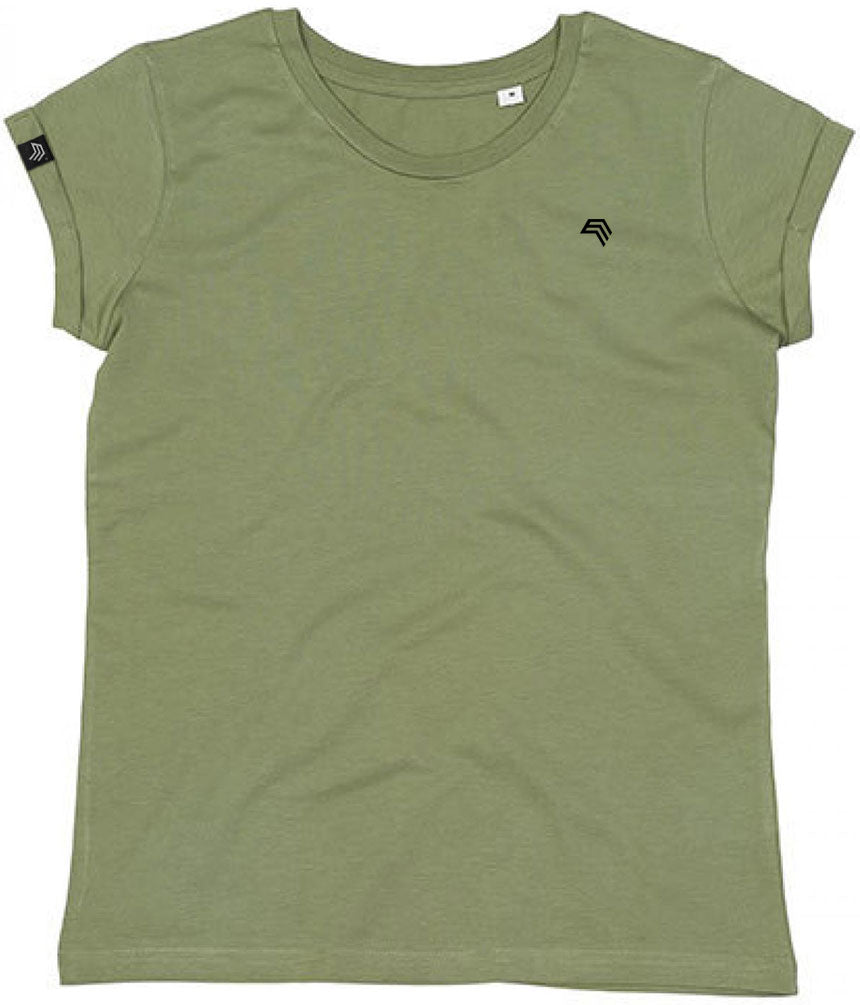 MTS M081 ― Women's Organic Cotton Roll Sleeve T-Shirt - Soft Olive Green