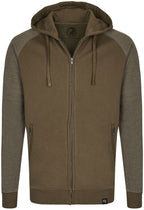 MMT 0710 — Unisex Bi-Color Raglan Hooded Jacket - Olive Green / Mélange