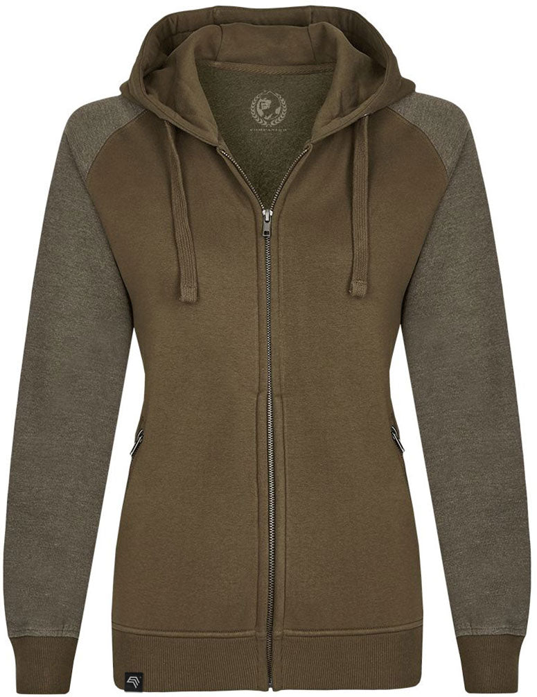 MMT 0720 ― Women's Bi-Color Hooded Jacket - Olive Green / Mélange