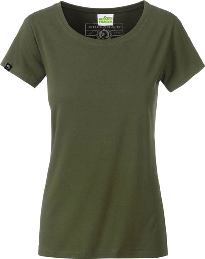 ― % ― JAN 8007 ― Damen Bio-Baumwolle T-Shirt Organic - Olive Grün [XS / L]