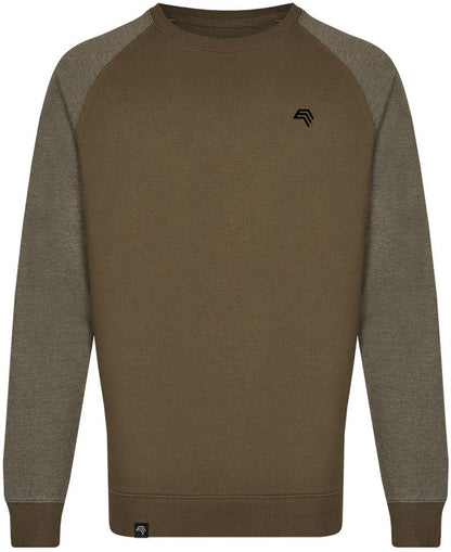 MMT 0510 ― Bi-Color Raglan Sweatshirt - Olive Grün / Melange