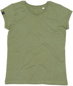 MTS M081 ― Women's Organic Cotton Roll Sleeve T-Shirt - Soft Olive Green