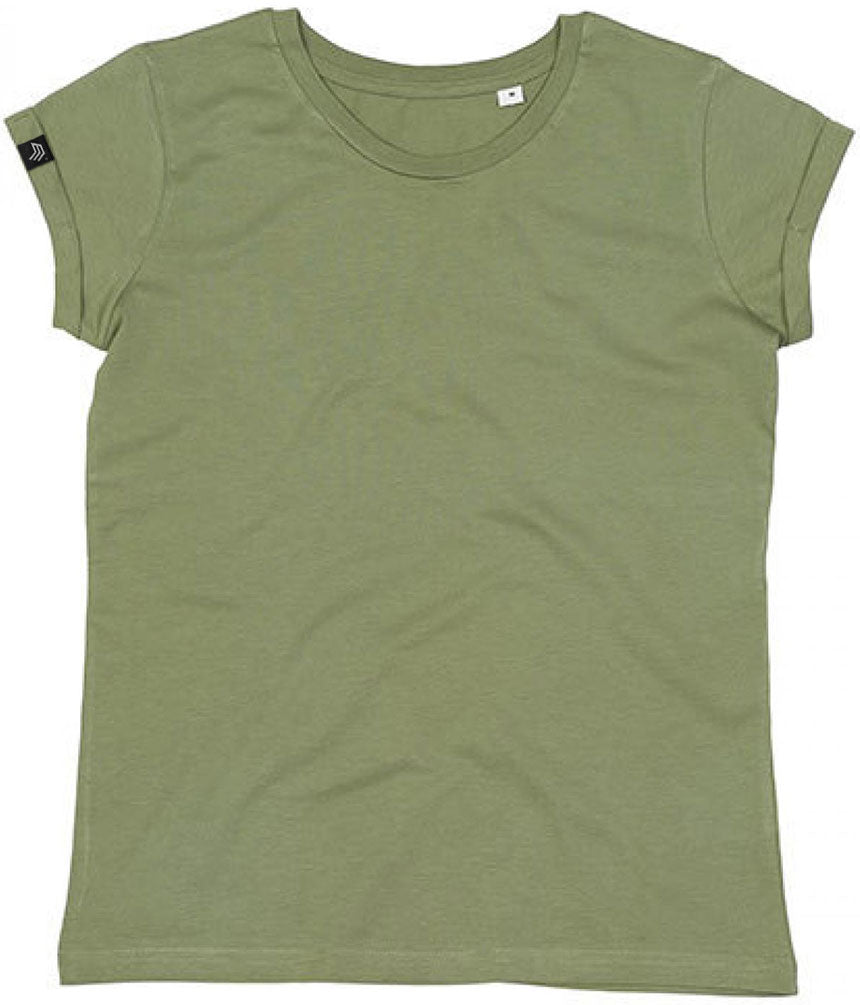 MTS M081 ― Women's Organic Cotton Roll Sleeve T-Shirt - Soft Olive Green