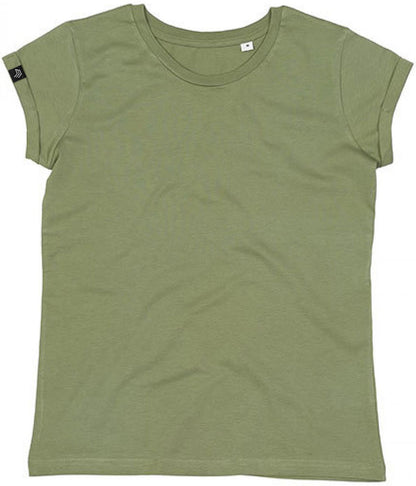 MTS M081 ― Damen Bio-Baumwolle Roll Sleeve T-Shirt - Soft Olive Grün