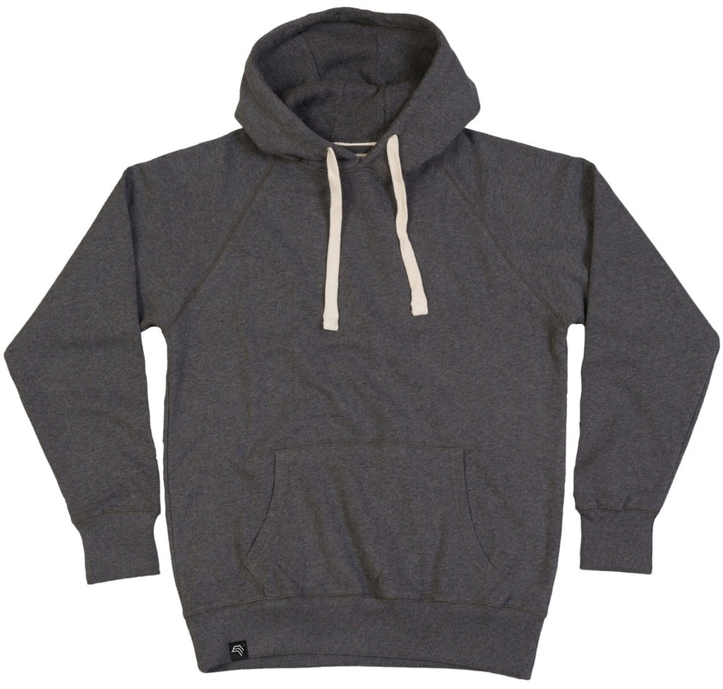 MTS M073 ― Heavy Peach-finish Raglan Hoodie with Organic Cotton - Grey Charcoal Melange