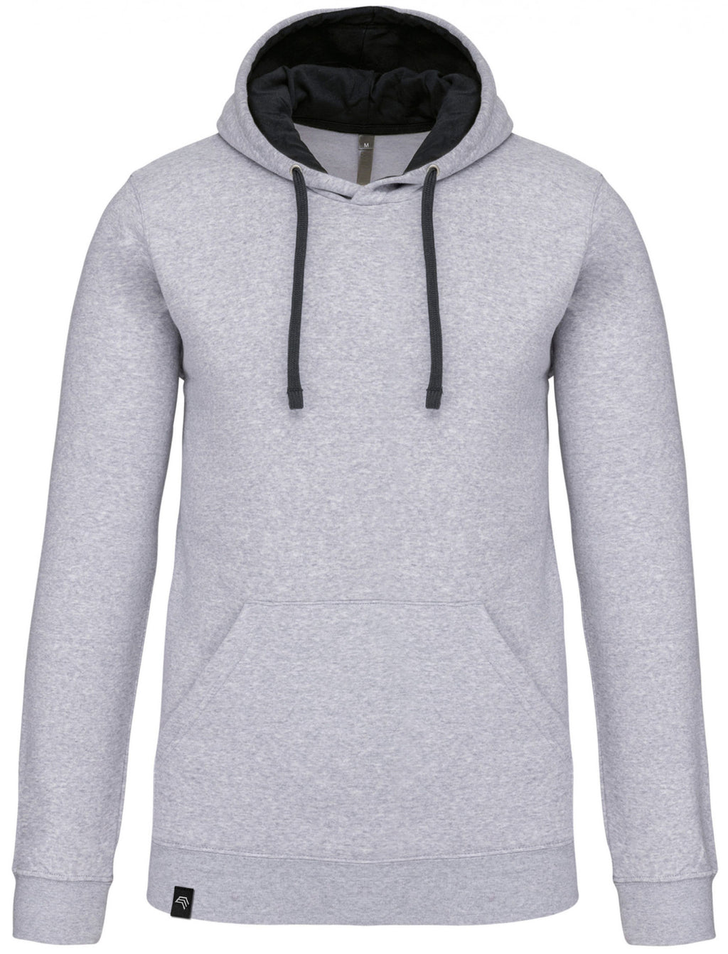 KRB K446 ― Bi-Color Raglan Hoodie Sweatshirt - Melange Grey / Black