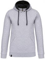 KRB K446 ― Bi-Color Raglan Hoodie Sweatshirt - Melange Grey / Black