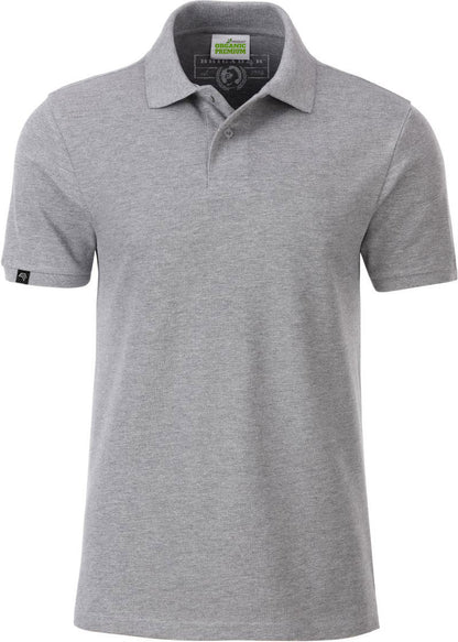 JAN 8010 ― Herren Bio-Baumwolle Polo Shirt - Heather Grau Melange