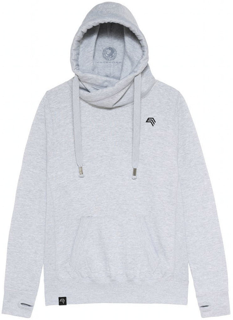 JDS 0021 — Cross Neck Hoodie - Heather Gray Melange