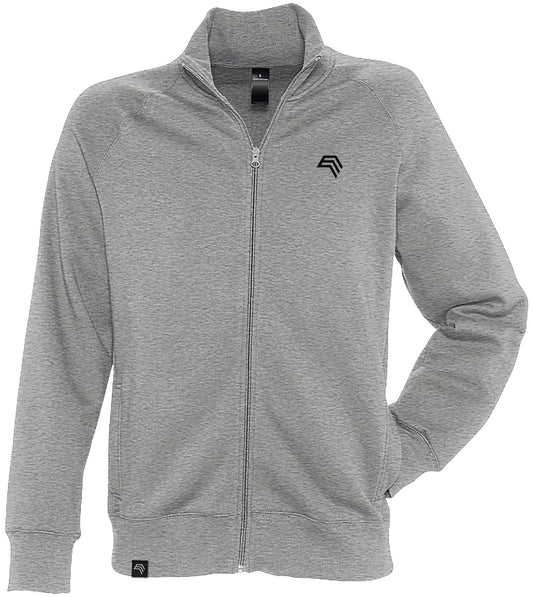 SLS 4720 ― Raglan Sweat Jacket mit Stehkragen - Heather Grau Melange