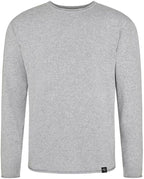 ECL 0060 ― Recycled fine-knit sweater made from reclaimed cotton - Heather Grey Melange