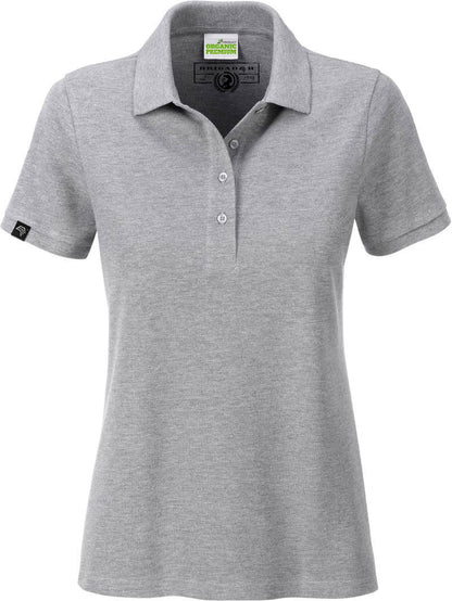 ― % ― JAN 8009 ― Damen Bio-Baumwolle Polo Shirt - Melange Grau Heather [L / XL]