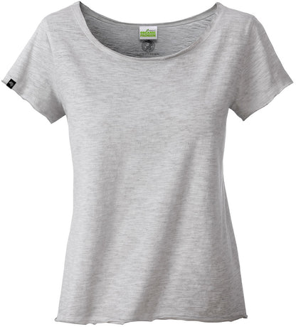 JAN 8015 ― Damen Bio-Baumwolle Flammgarn T-Shirt - Hell Grau