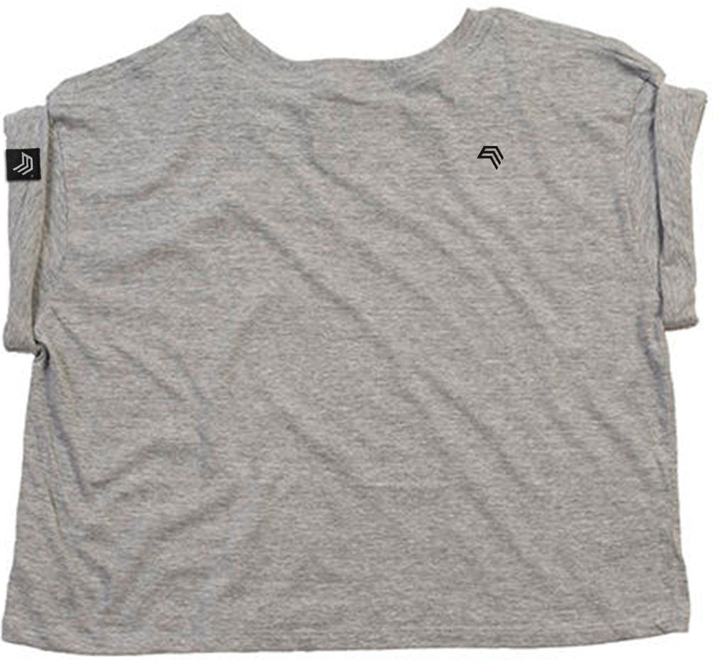 MTS M096 ― Women's Organic Cotton Crop Top T-Shirt - Melange Grey