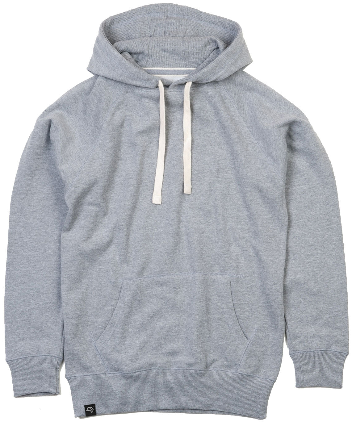 MTS M073 ― Heavy Peach-Finish Organic Cotton Raglan Hoodie - Heather Grey Melange