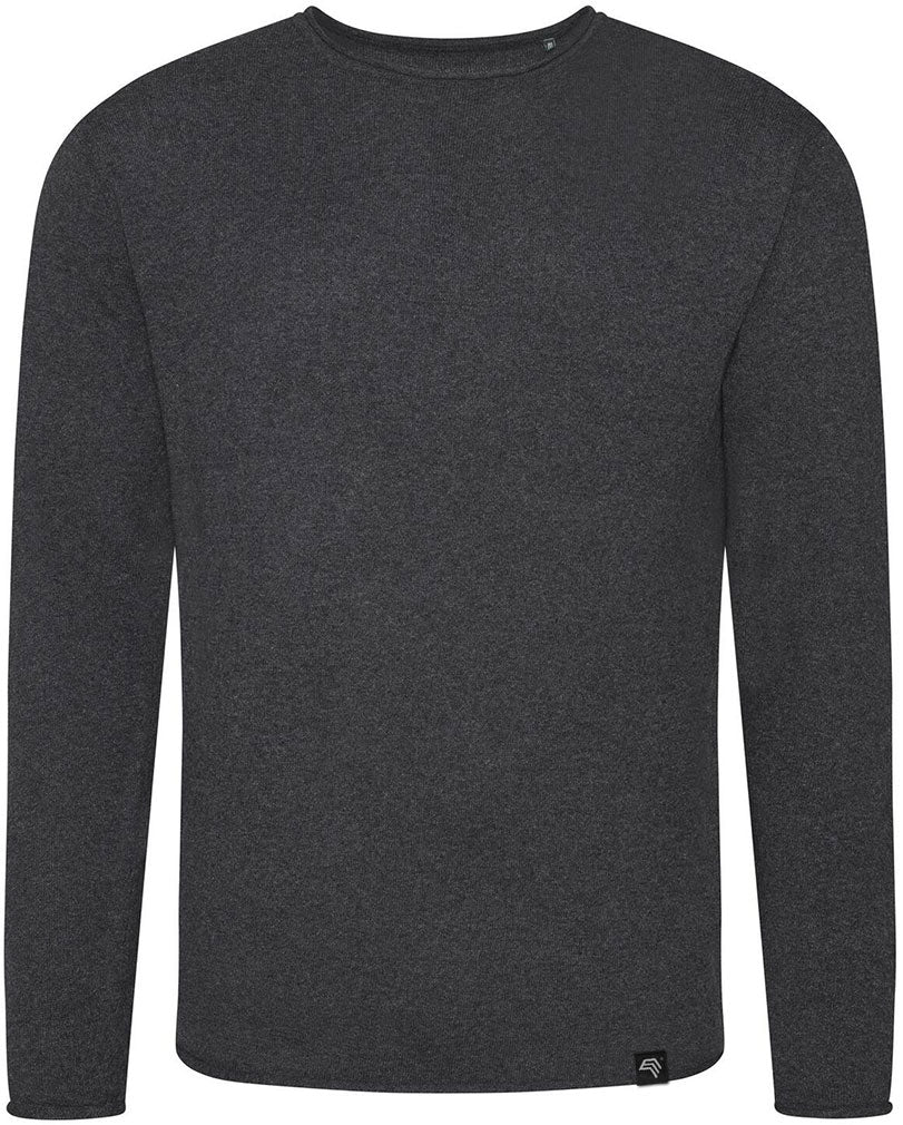 ― % ― ECL 0060 ― Recycled Feinstrick-Pullover aus regenerierter Baumwolle - Charcoal Grau / S