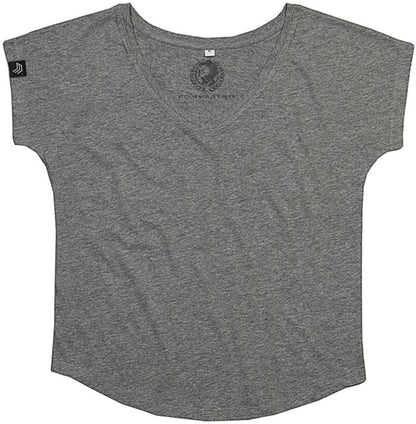 MTS M147 ― Damen Bio-Baumwolle V-Neck T-Shirt - Heather Grau Melange