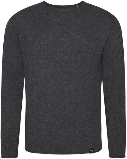 ― % ― ECL 0060 ― Recycled Feinstrick-Pullover aus regenerierter Baumwolle - Dark Grau [L]