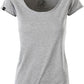 JAN 8001 ― Damen Bio-Baumwolle Rollsaum T-Shirt - Melange Heather Grau